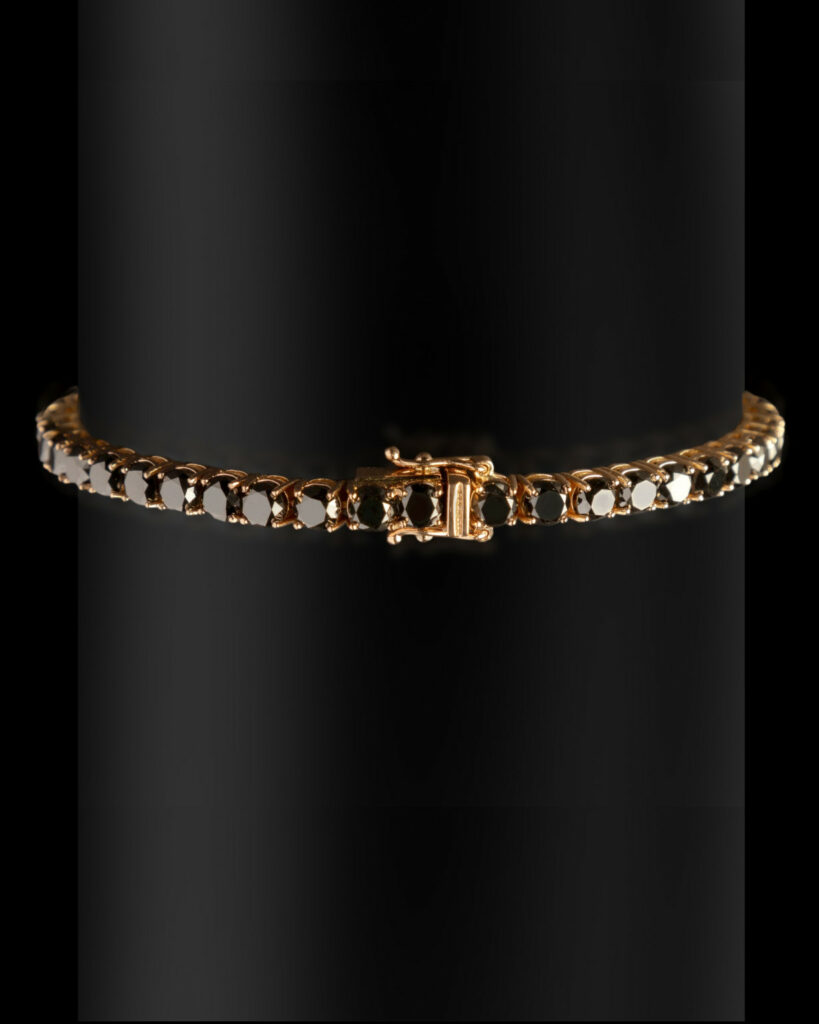 Bracciale Tennis oro rosa diamanti neri